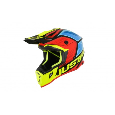 Kask JUST1 J38 BLADE Black-Yellow-Red-Blue XL