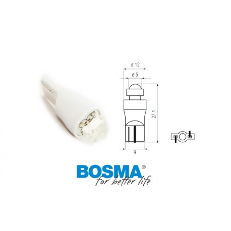 Żarówka BOSMA 12V 1*LED STANDARD T10 WHITE 6000K DIAMOND BLISTER