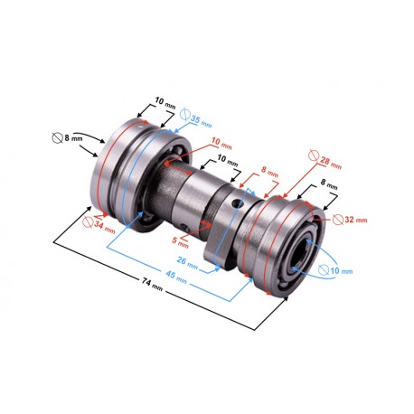 Wałek rozrządu do motoroweru 130cc 4t