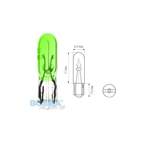 Żarówka BOSMA 12V 1,2W T05 GREEN (4414) 10 szt.