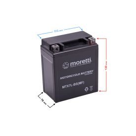 Akumulator GEL MTX7L-BS Moretti YTX7L-BS 7Ah