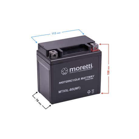 Akumulator Moretti AGM (Gel) MTX5L-BS