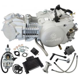 Silnik Moretti poziomy 1P60YMJ, 150cc 4T, 4-biegowy manual, zestaw z chłodnicą