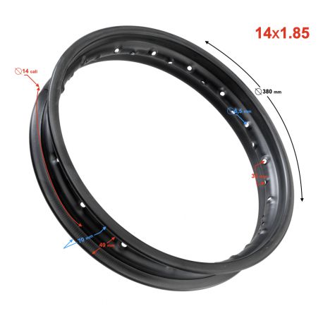 Obręcz koła tył 14/1,85 CROSS NXT125