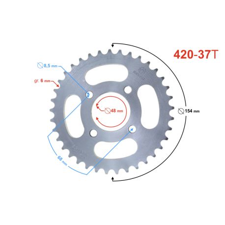 Zębatka 420-37 kolor srebrny