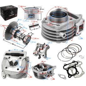 Cylinder I Głowica 80 Skuter 4T Gy6 Moretti Romet Zipp z zaworem recyrkulacji