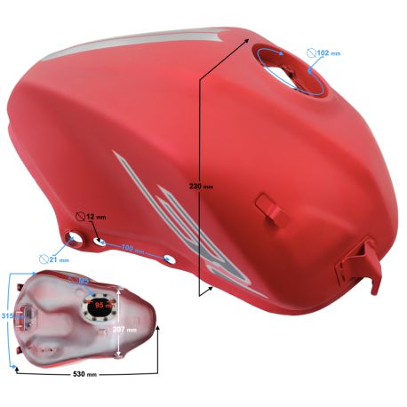 Zbiornik paliwa czerwony VOGE 300 R
