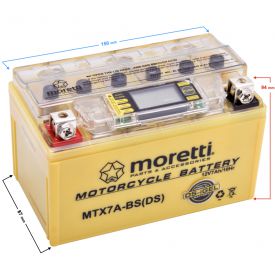 Akumulator Moretti AGM (I-Gel) MTX7A-BS ze wskaźnikiem