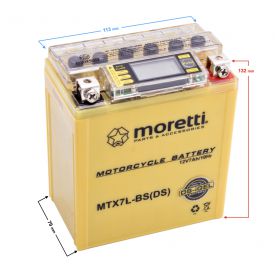 Akumulator Moretti AGM (I-Gel) MTX7L-BS ze wskaźnikiem