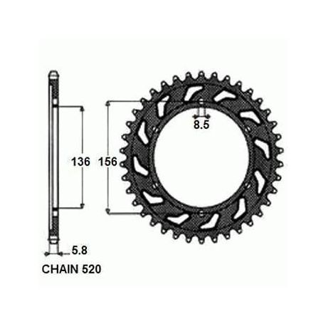 ZEBATKA NAPEDZANA STALOWA SUNSTAR SUNR1-3631-41