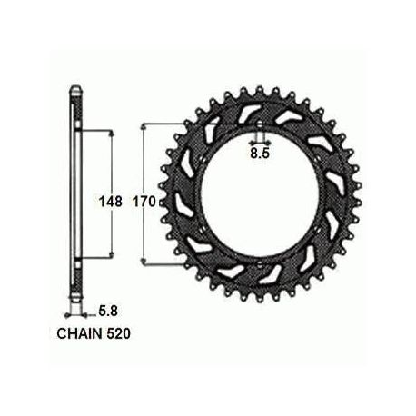 ZEBATKA NAPEDZANA STALOWA SUNSTAR SUNR1-3667-42