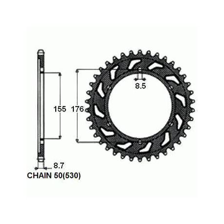 ZEBATKA NAPEDZANA STALOWA SUNSTAR SUNR1-5698-42