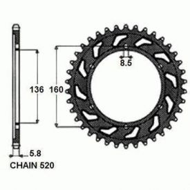 ZEBATKA NAPEDZANA STALOWA SUNSTAR SUNR1-3637-47