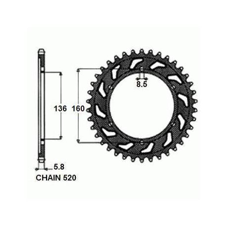 ZEBATKA NAPEDZANA STALOWA SUNSTAR SUNR1-3637-47