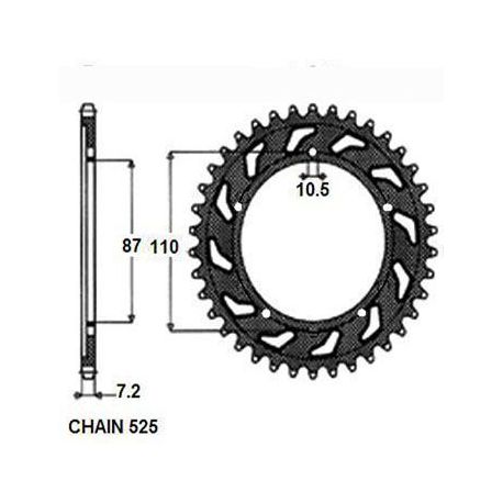 ZEBATKA NAPEDZANA STALOWA SUNSTAR SUNR1-4383-47 (WYCOFANA Z PRODUKCJI)