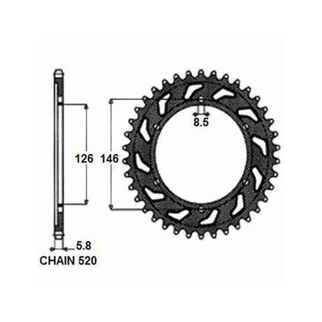 ZEBATKA NAPEDZANA STALOWA SUNSTAR SUNR1-3577-50