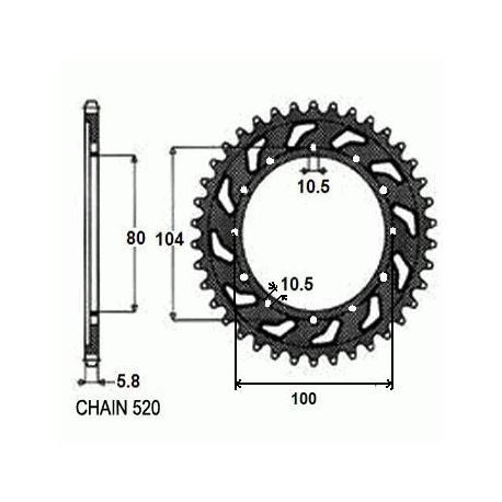 ZEBATKA NAPEDZANA STALOWA SUNSTAR SUNR1-3356-39