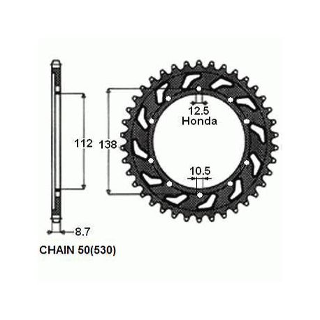 ZEBATKA NAPEDZANA STALOWA SUNSTAR SUNR1-5485-45