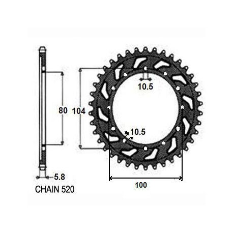 ZEBATKA NAPĘDZANA ALUMINIOWA SUNSTAR SUNR5-3356-44