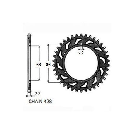 ZEBATKA NAPEDZANA STALOWA SUNSTAR SUNR1-2153-42 (WYCOFANA Z PRODUKCJI)