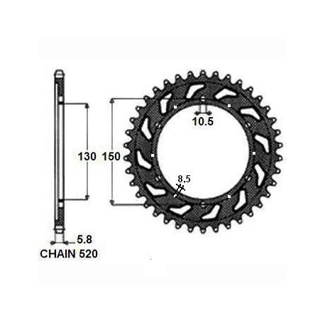 ZEBATKA NAPEDZANA STALOWA SUNSTAR SUNR1-3610-46