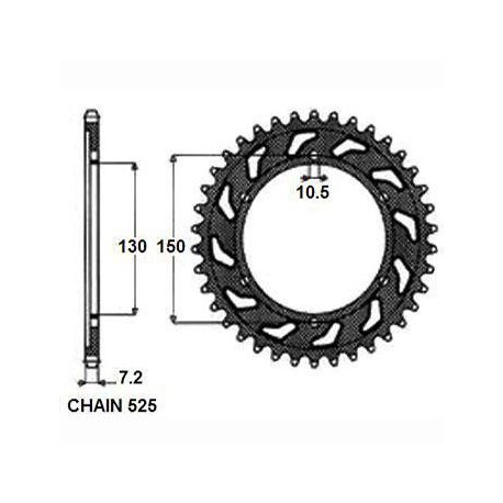 ZEBATKA NAPEDZANA STALOWA SUNSTAR SUNR1-4598-44