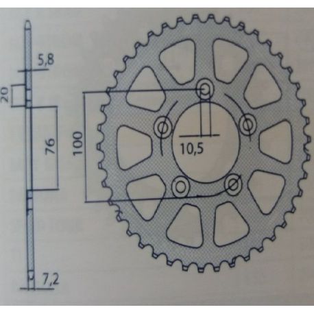 ZEBATKA NAPĘDZANA ALUMINIOWA SUNSTAR SUNR5-4216-46