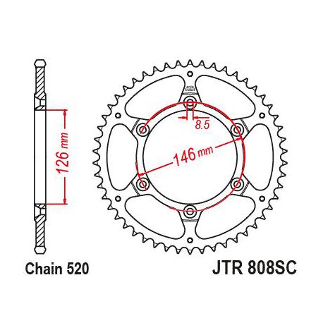 ZEBATKA NAPĘDZANA JT JTR808.50SC