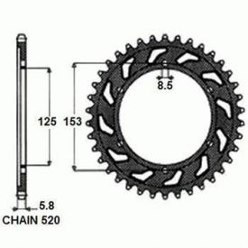 ZEBATKA NAPĘDZANA ALUMINIOWA CZARNA SUNSTAR SUNR5-3559-48BK