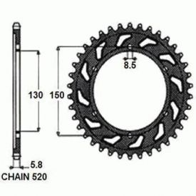ZEBATKA NAPĘDZANA ALUMINIOWA CZARNA SUNSTAR SUNR5-3592-52BK