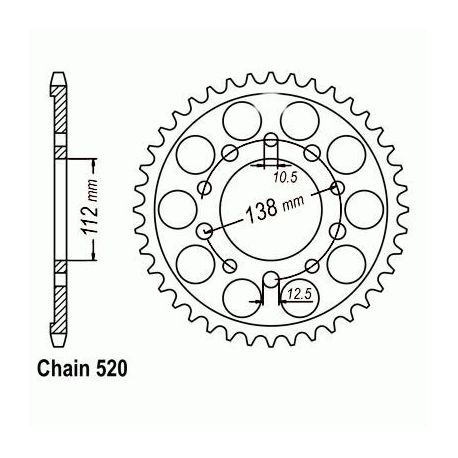 ZEBATKA NAPEDZANA STALOWA SUNSTAR SUNR1-3485-38