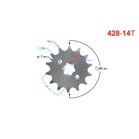 Zębatka zdawcza Moretti 14/428