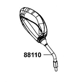 LUSTERKO WSTECZNE PRAWE KYMCO NEXXON 50 4T (CZARNY MAT) 88110-LEB5-C10-NEP