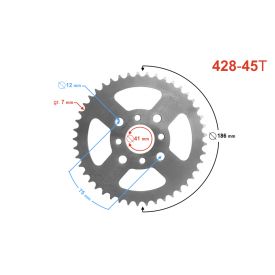 Zębatka tylna Moretti 45/428 do ATV 200