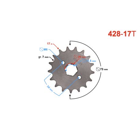 Zębatka zdawcza Moretti 17/428 do TZ125