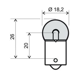 ŻARÓWKA RMS BA15S 12V 10W        