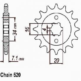 ZEBATKA NAPEDOWA SUNSTAR SUNF3D1-13