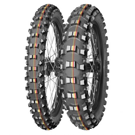 MITAS OPONA 60/100-12 TERRA FORCE MX-SM SOFT/MEDIUM 36J TT PRZÓD (CZERWONY/ŻÓŁTY PASEK) DOT 2022 (DOT:JDDD) (26037)