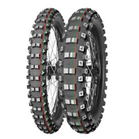 MITAS OPONA 110/100-18 TERRA FORCE MX-MH MEDIUM/HARD 64M TT (CZERWONY/ZIELONY PASEK) TYŁ DOT 2023 (DOT:XCDT) (26649) WYCOFANE (Z