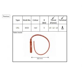 NGK FAJKA NA ŚWIECE GUMOWA PROSTA PRZEWÓD 50 CM KOLOR CZERWONY (NR 8035) WODOODPORNY (GWINT 10,12,14MM) (5K OHM)