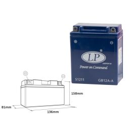 LANDPORT AKUMULATOR ŻELOWY GB12A-A (MG LB12A-4) 12V 12AH 134X80X161 BEZOBSŁUGOWY - ZALANY (4)