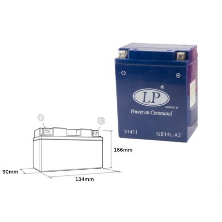LANDPORT AKUMULATOR ŻELOWY GB14L-A2 (MG LTX14AH-3) 12V 14AH 135X91X167 BEZOBSŁUGOWY - ZALANY (4)