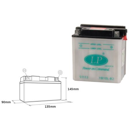LANDPORT AKUMULATOR YB10L-B2 (MB LB10L-B2) 12V 11Ah 136x91x146 OBSŁUGOWY - BEZ ELEKTROLITU (5)