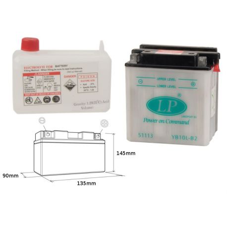 LANDPORT AKUMULATOR YB10L-B2 (MD LB10L-B2) 12V 11AH 136X91X146 OBSŁUGOWY - ELEKTROLIT OSOBNO (4) UE2019/1148