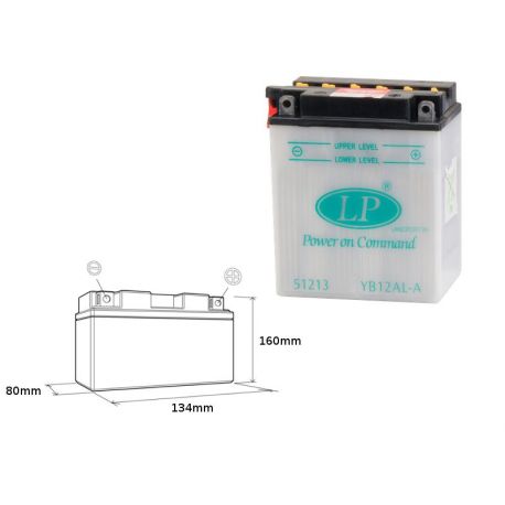 LANDPORT AKUMULATOR YB12AL-A (MB LB12AL-A) 12V 12AH 135X81X161 (GB12ALA) OBSŁUGOWY - BEZ ELEKTROLITU (5)