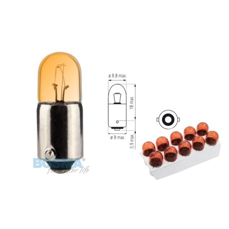 Żarówka BOSMA 12V 4W BA9s ORANGE (4568) OP 10 SZT