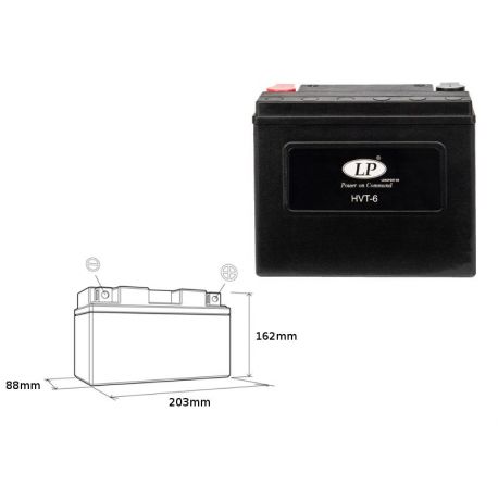 LANDPORT AKUMULATOR HVT-6 (MH HVT-6) 12V 23AH 203X88X162 HEAVY V-TWIN BEZOBSŁUGOWY - ZALANY (ZWIĘKSZONY PRĄD ROZRUCHOWY 350A)