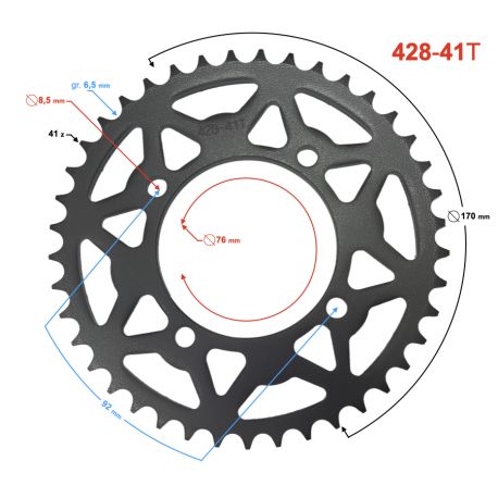 Zębatka tylna NXT125