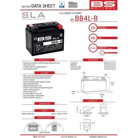 BS AKUMULATOR BB4L-B (FA) (YB4L-B) 12V 4AH 120X70X92 BEZOBSŁUGOWY - ZALANY (50A) (8)