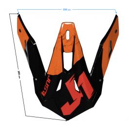 Daszek Kasku PEAK J39 POSEIDON FLUO ORANGE RED BLACK